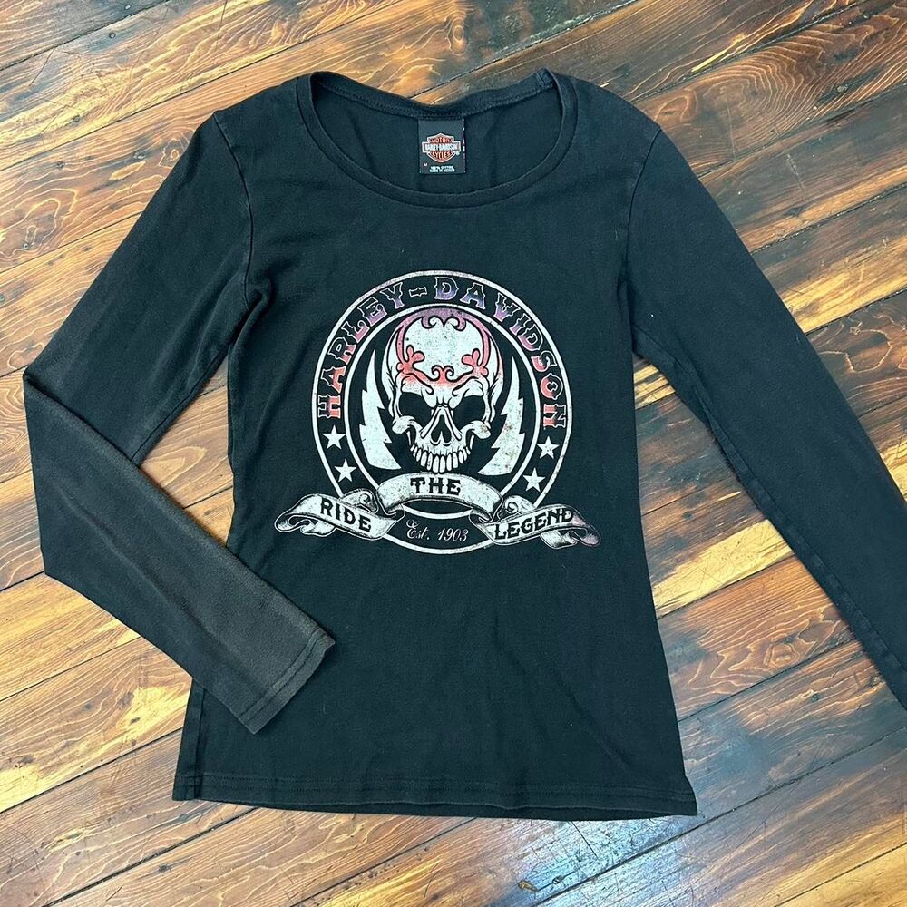 Harley-davidson Women's Black T-shirt